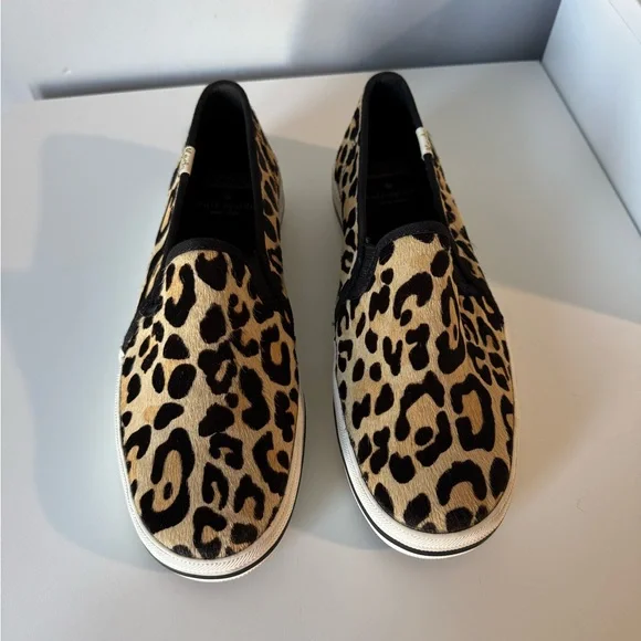 Keds for Kate Spade Leopard Print Calf Hair Slip-On Sneakers - Picture 1 of 9
